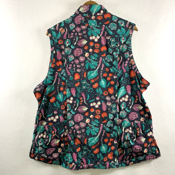 Duluth Trading Heirloom Gardening Vest Womens Size XL Vegetable Print Pockets - Picture 7 of 16